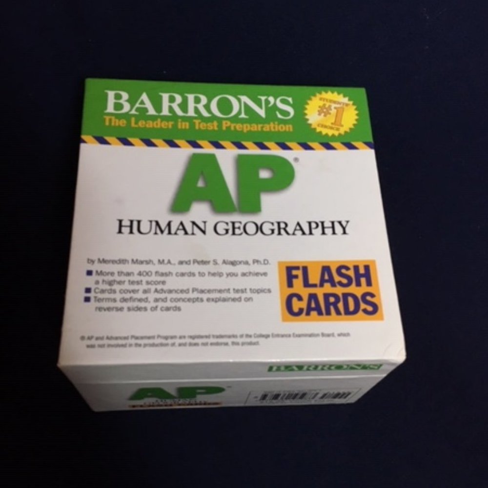 Barron’s AP Human Geography 400+ Flashcards Review Exam Prep